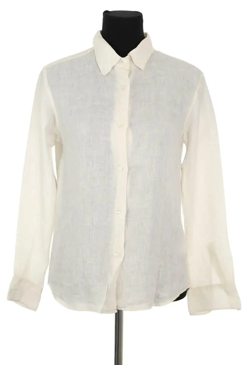 Chemise Agnès B. Ecru en Lin, taille M - Seconde Main