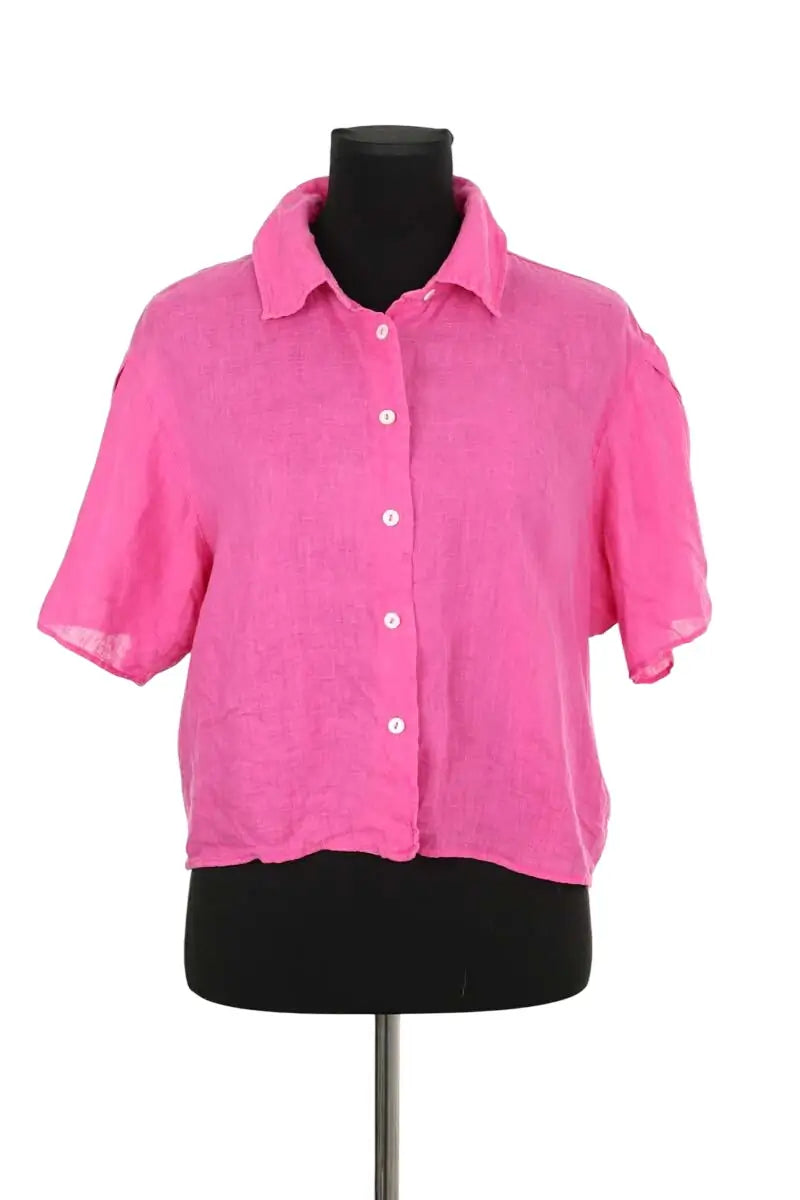 Chemise American Vintage Rose en Lin, taille S - Seconde Main