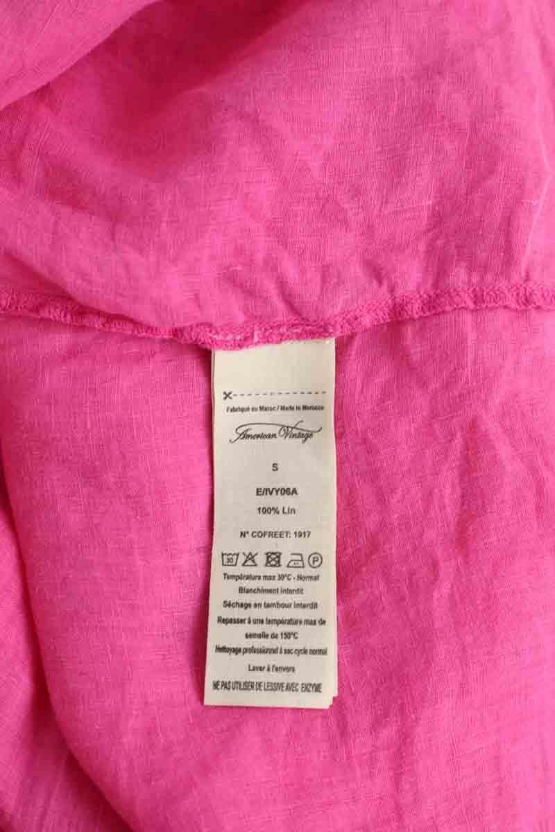Chemise American Vintage Rose en Lin