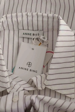 Chemise Anine Bing Monogram stripe Blanc en Coton