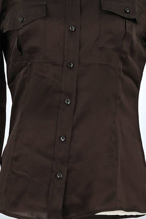 Chemise Barbara Bui Marron en Soie
