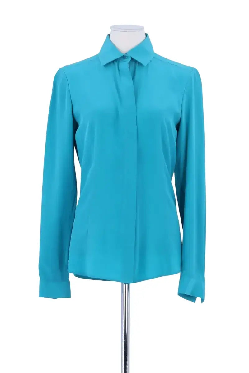 Chemise Barbara Bui Turquoise en Soie, taille M - Seconde Main