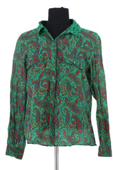 Chemise Ba&Sh Vert en Coton, taille S - Seconde Main