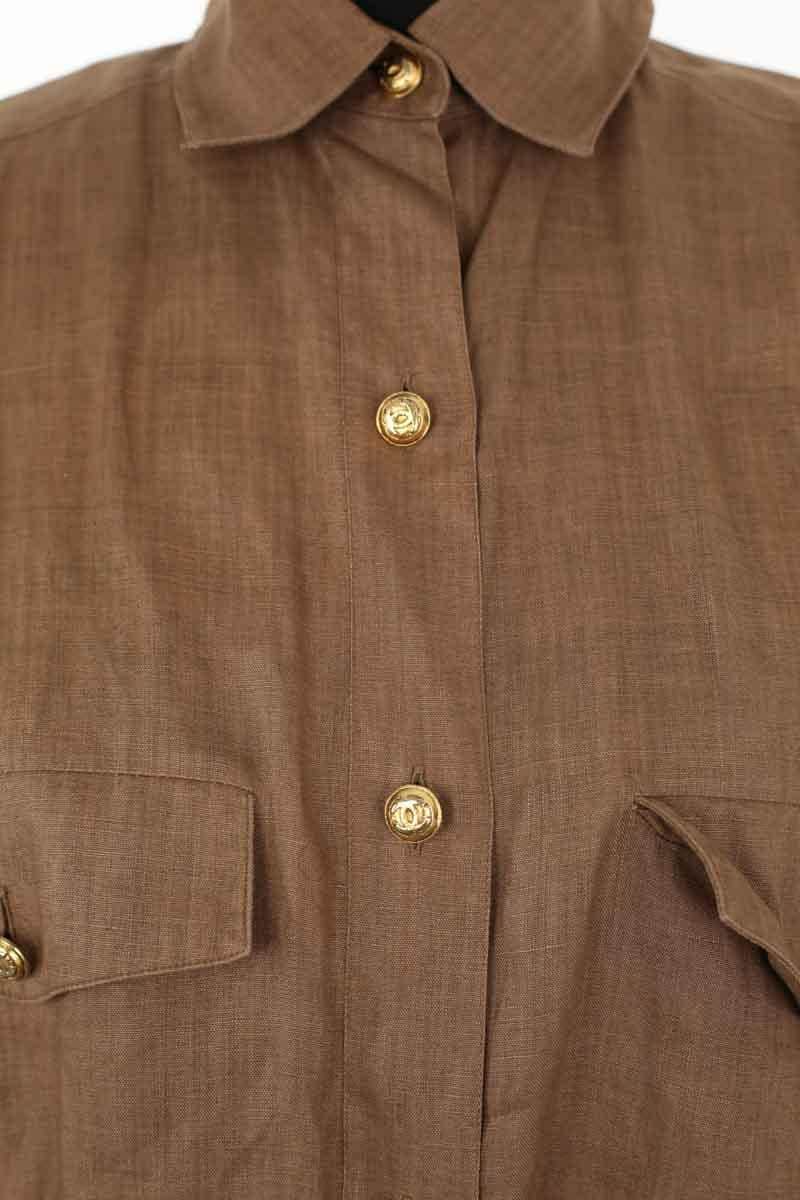 Chemise Chanel Marron en Lin