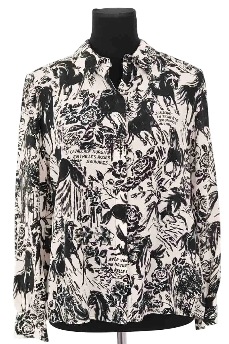 Chemise Claudie Pierlot Blanc en Soie, taille S - Seconde Main