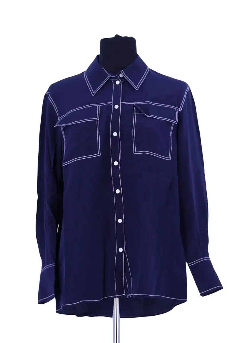 Chemise Claudie Pierlot Bleu en Soie, taille XS - Seconde Main