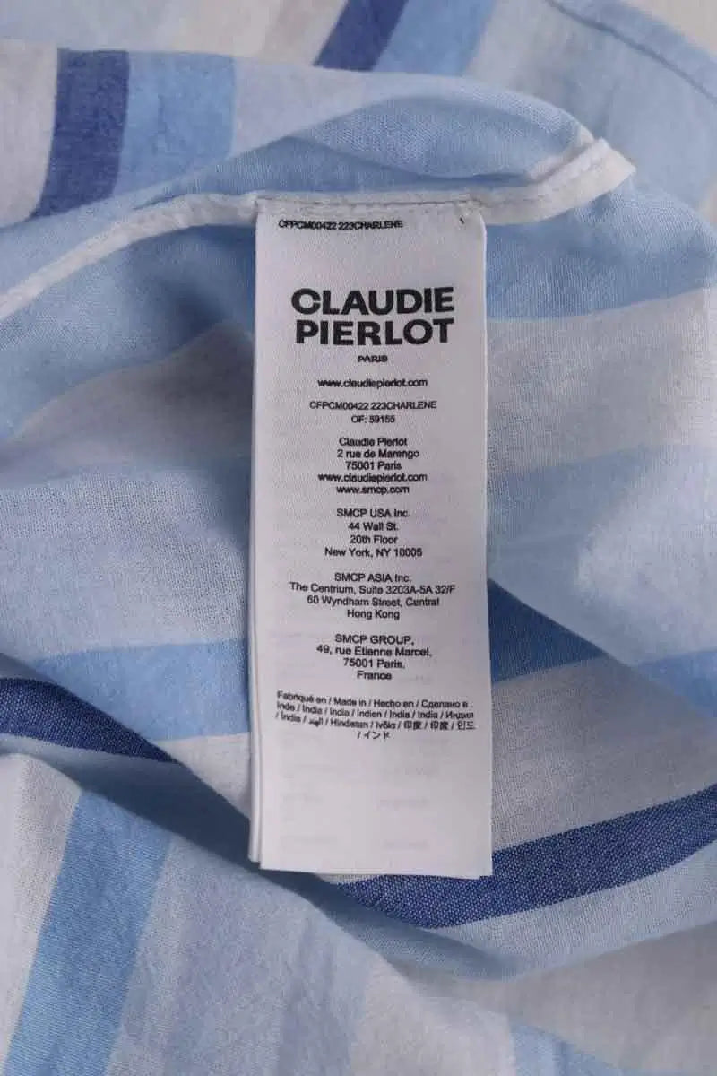 Chemise Claudie Pierlot Charlene Bleu en Coton