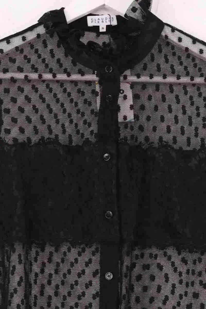 Chemise Claudie Pierlot Noir en Dentelle