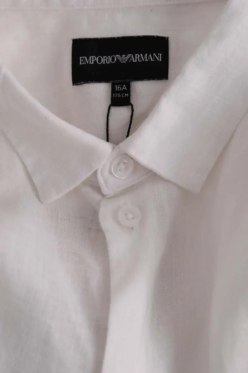 Chemise Emporio Armani Blanc en Lin