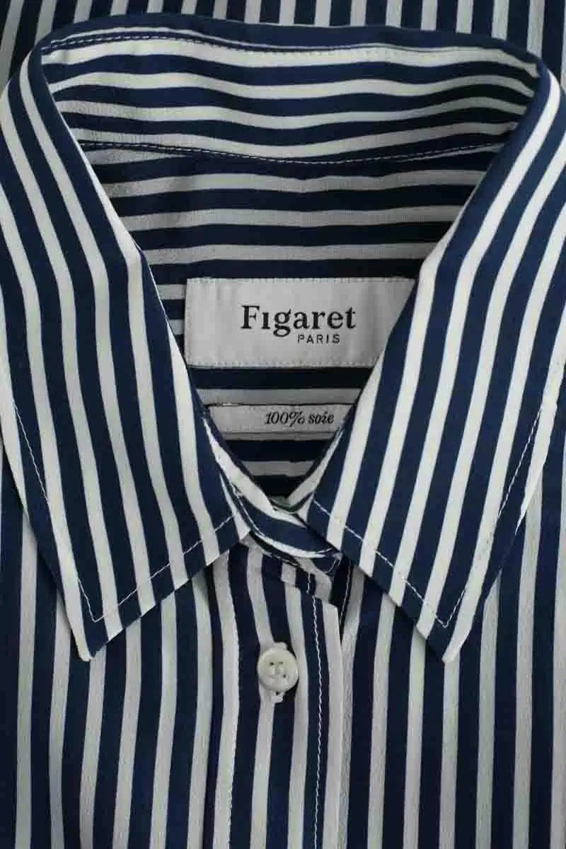 Chemise Figaret Charlot Bleu en Soie