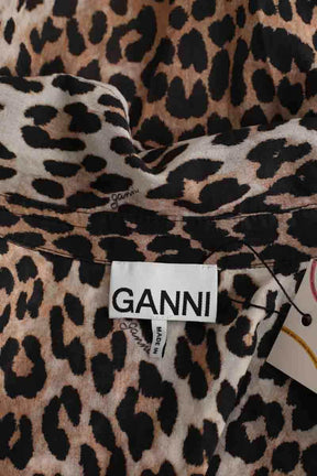 Chemise Ganni Marron en Coton
