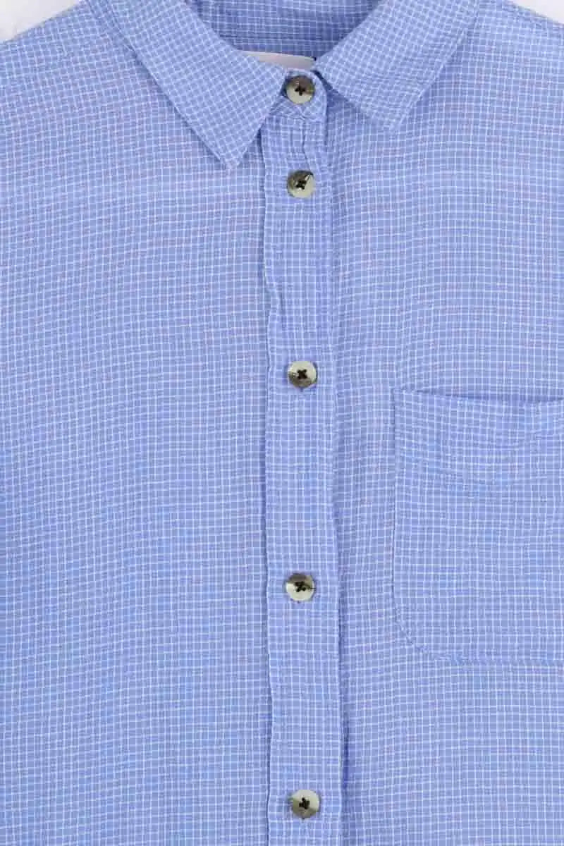 Chemise Leon & Harper Bleu en Coton