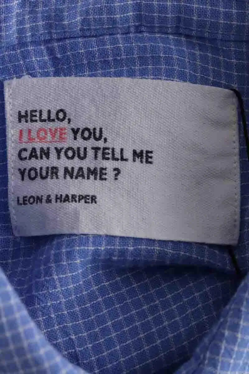 Chemise Leon & Harper Bleu en Coton