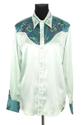 Chemise Levi's Two tone rodeo shirt Vert en Soie, taille S - Seconde Main