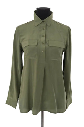 Chemise Maje Kaki en Soie, taille S - Seconde Main