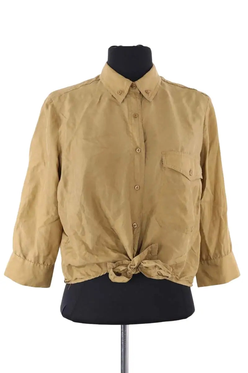 Chemise Maje Kaki en Soie, taille S - Seconde Main
