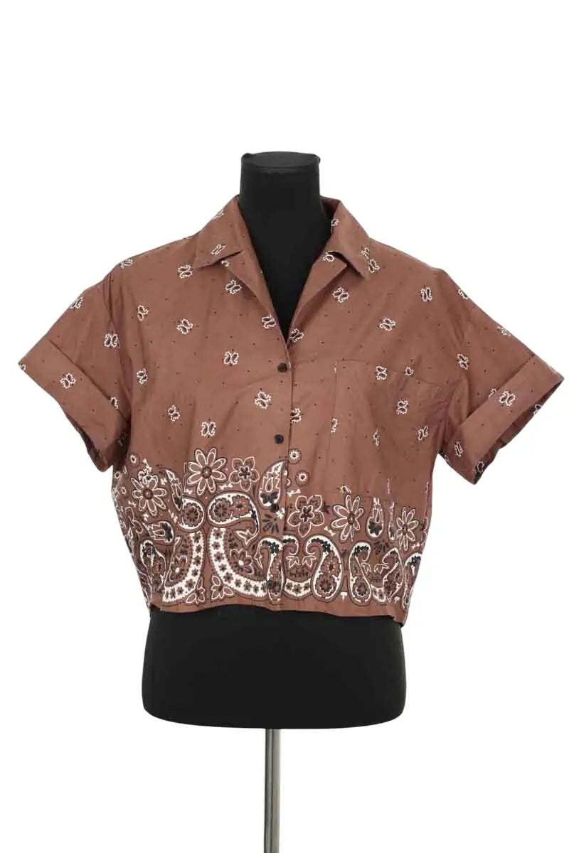 Chemise Maje Marron en Coton, taille M - Seconde Main