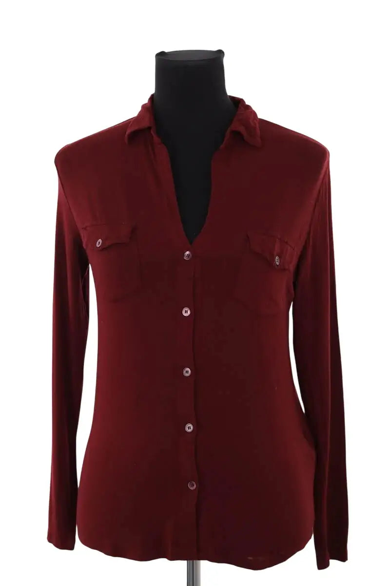 Chemise Majestic Filatures Bordeaux en Viscose, taille M - Seconde Main