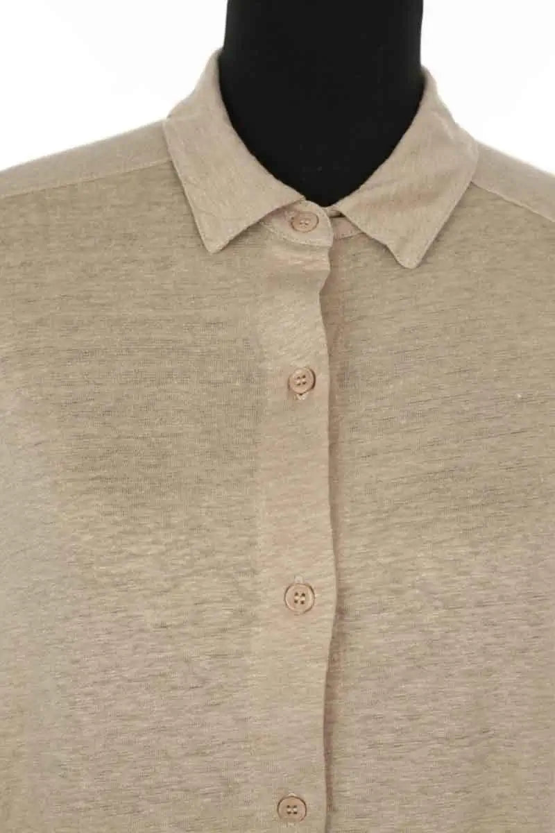 Chemise Majestic Filatures Marron en Lin