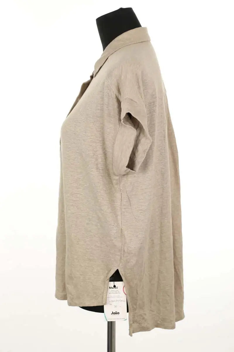 Chemise Majestic Filatures Marron en Lin
