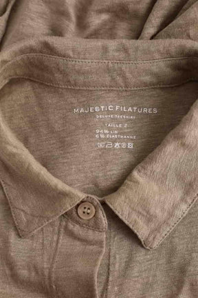 Chemise Majestic Filatures Marron en Lin