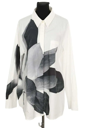 Chemise Marina Rinaldi Blanc en Coton, taille L - Seconde Main