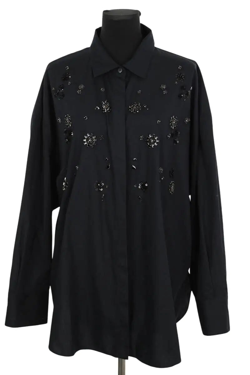 Chemise Marina Rinaldi Noir en Coton, taille L - Seconde Main