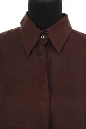 Chemise Max Mara Marron en Lin