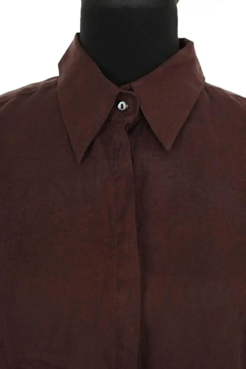 Chemise Max Mara Marron en Lin