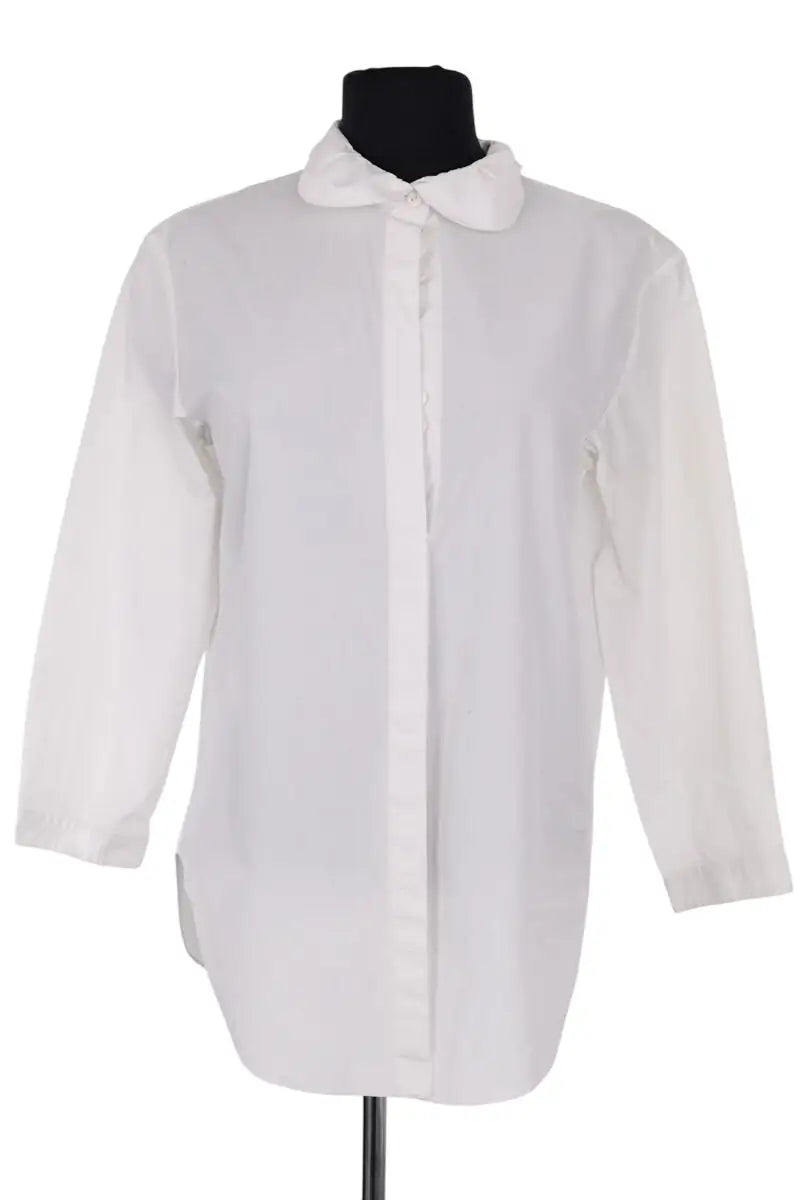Chemise Nina Ricci Blanc en Coton, taille L - Seconde Main