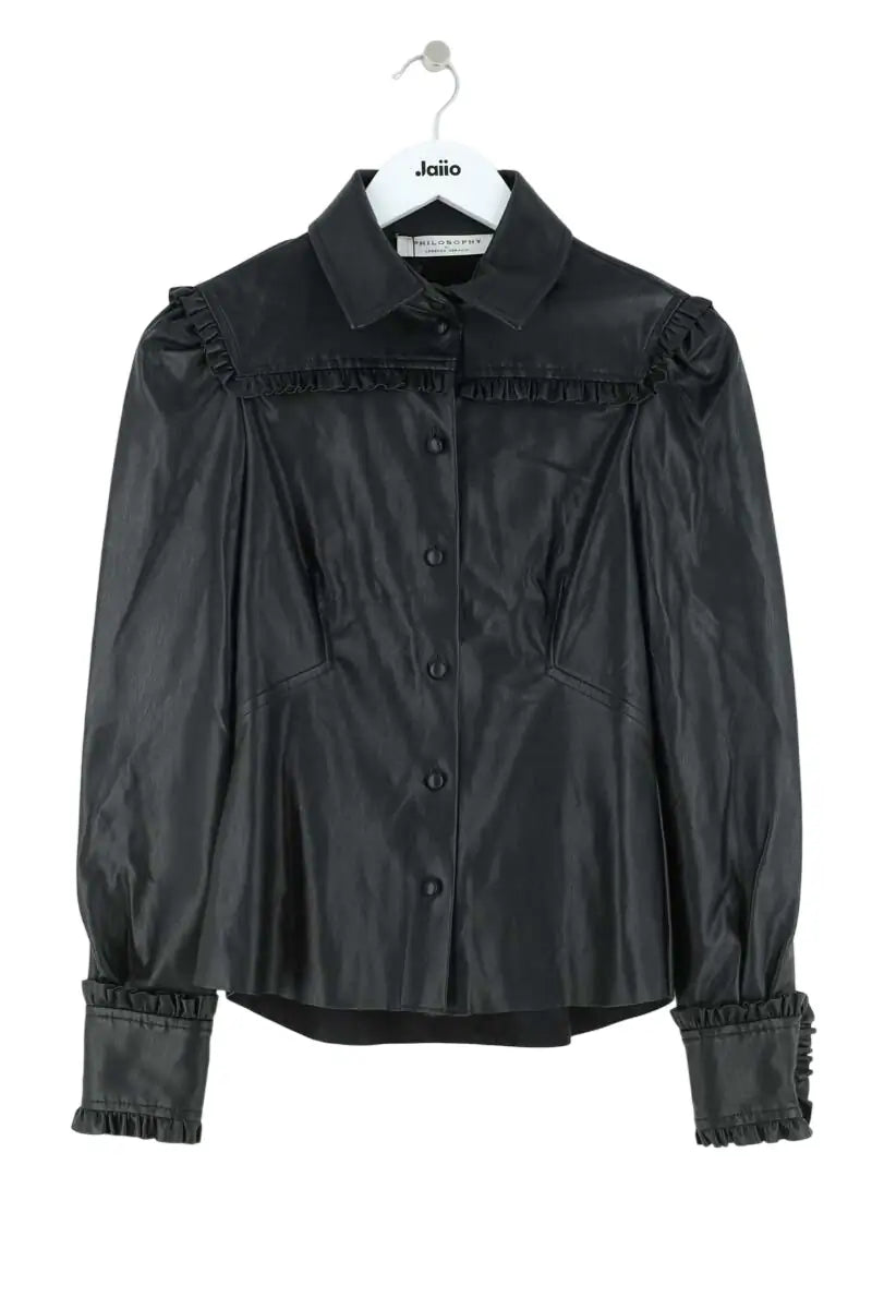 Chemise Philosophy Di Lorenzo Serafini Noir en Cuir, taille S - Seconde Main