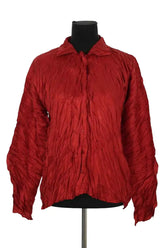 Chemise Pleats Please Rouge en Synthétique, taille L - Seconde Main