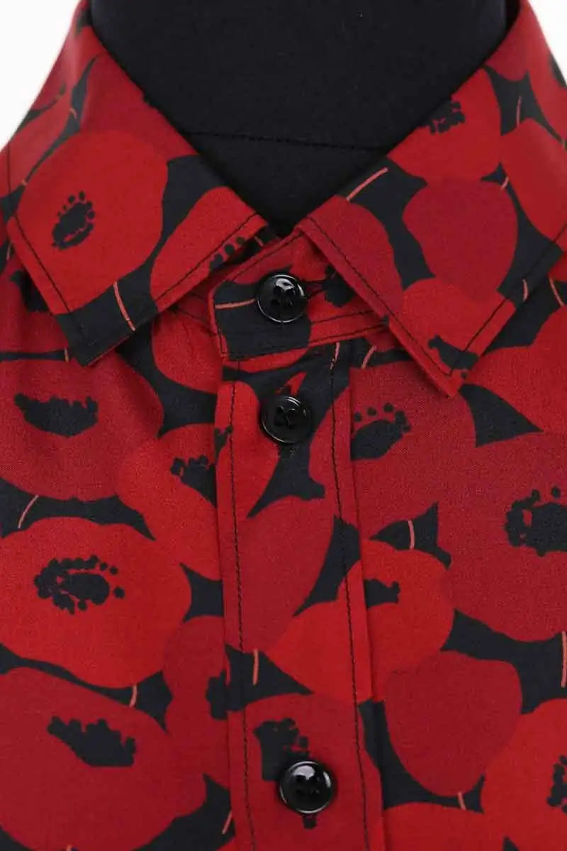 Chemise Saint Laurent Rouge en Soie