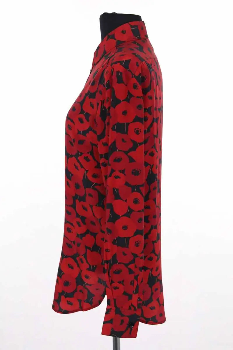 Chemise Saint Laurent Rouge en Soie