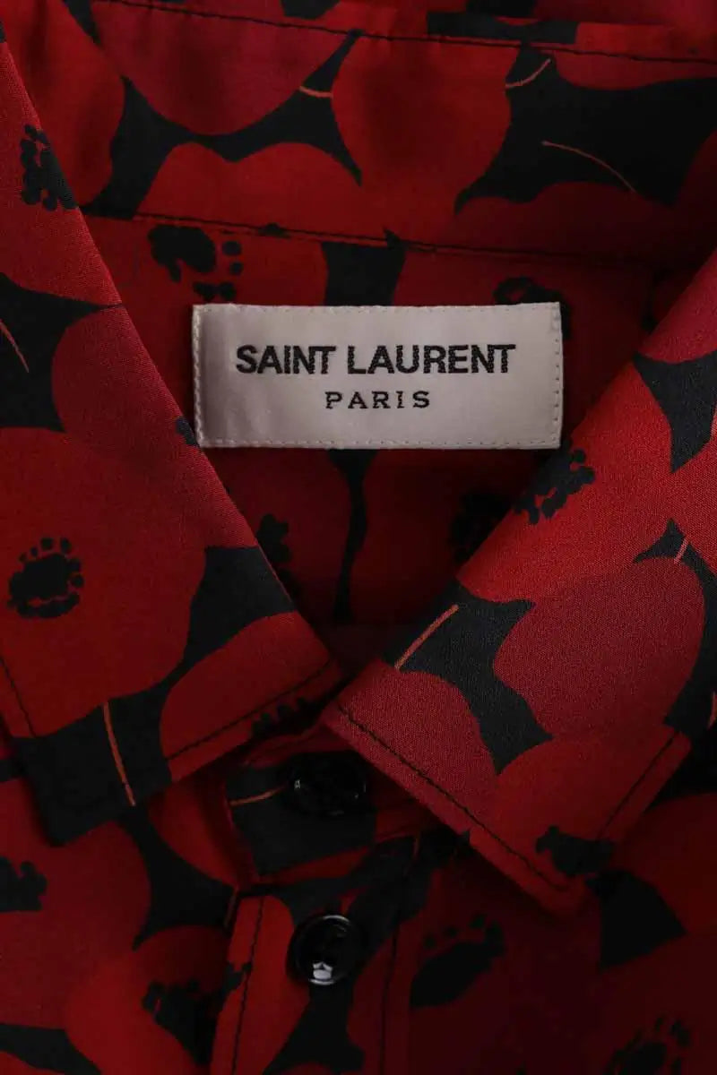 Chemise Saint Laurent Rouge en Soie