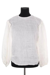 Chemise Sandro Bleu en Lin, taille S - Seconde Main