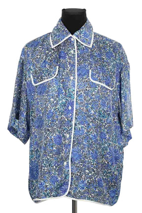 Chemise Sandro Bleu en Soie, taille XS - Seconde Main