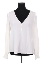 Chemise Sézane Blanc en Soie, taille S - Seconde Main