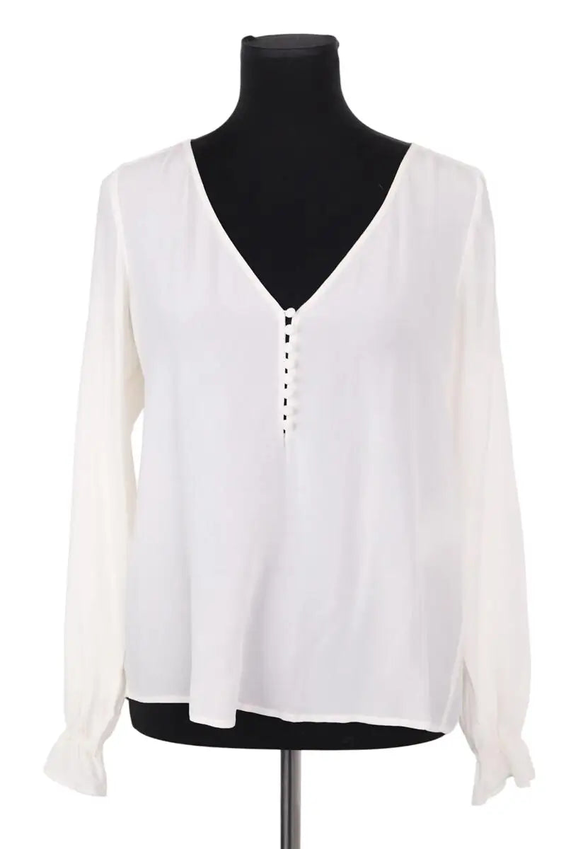 Chemise Sézane Blanc en Soie, taille S - Seconde Main