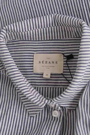 Chemise Sézane Bleu en Coton