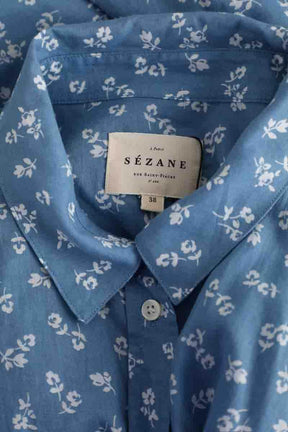 Chemise Sézane Bleu en Coton