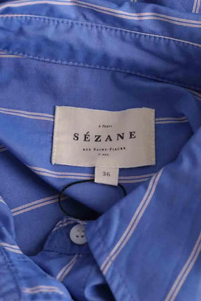 Chemise Sézane Bleu en Coton