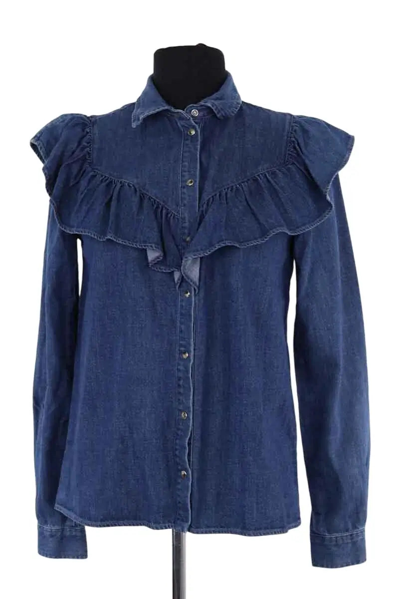 Chemise Sézane Bleu en Coton, taille S - Seconde Main