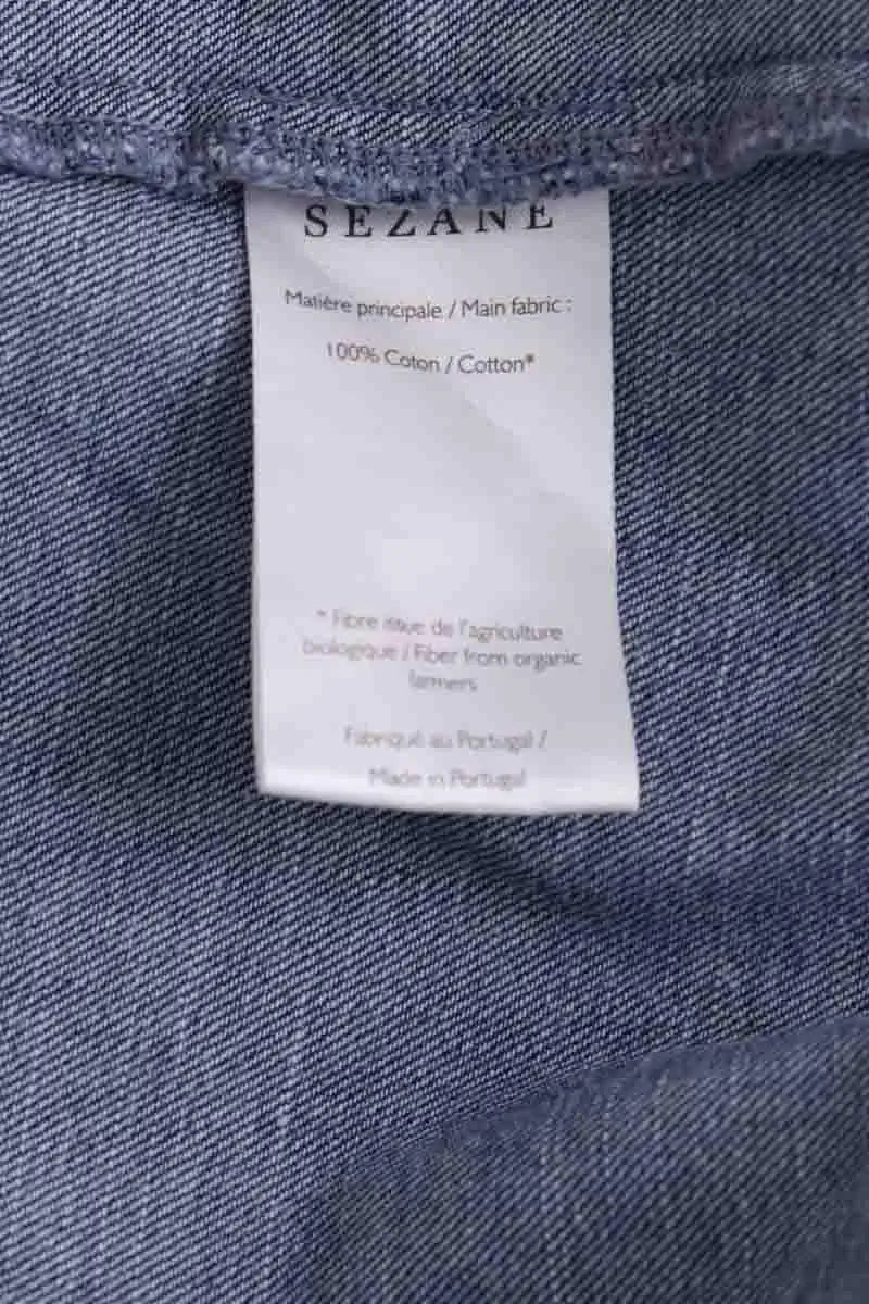 Chemise Sézane Bleu en Coton