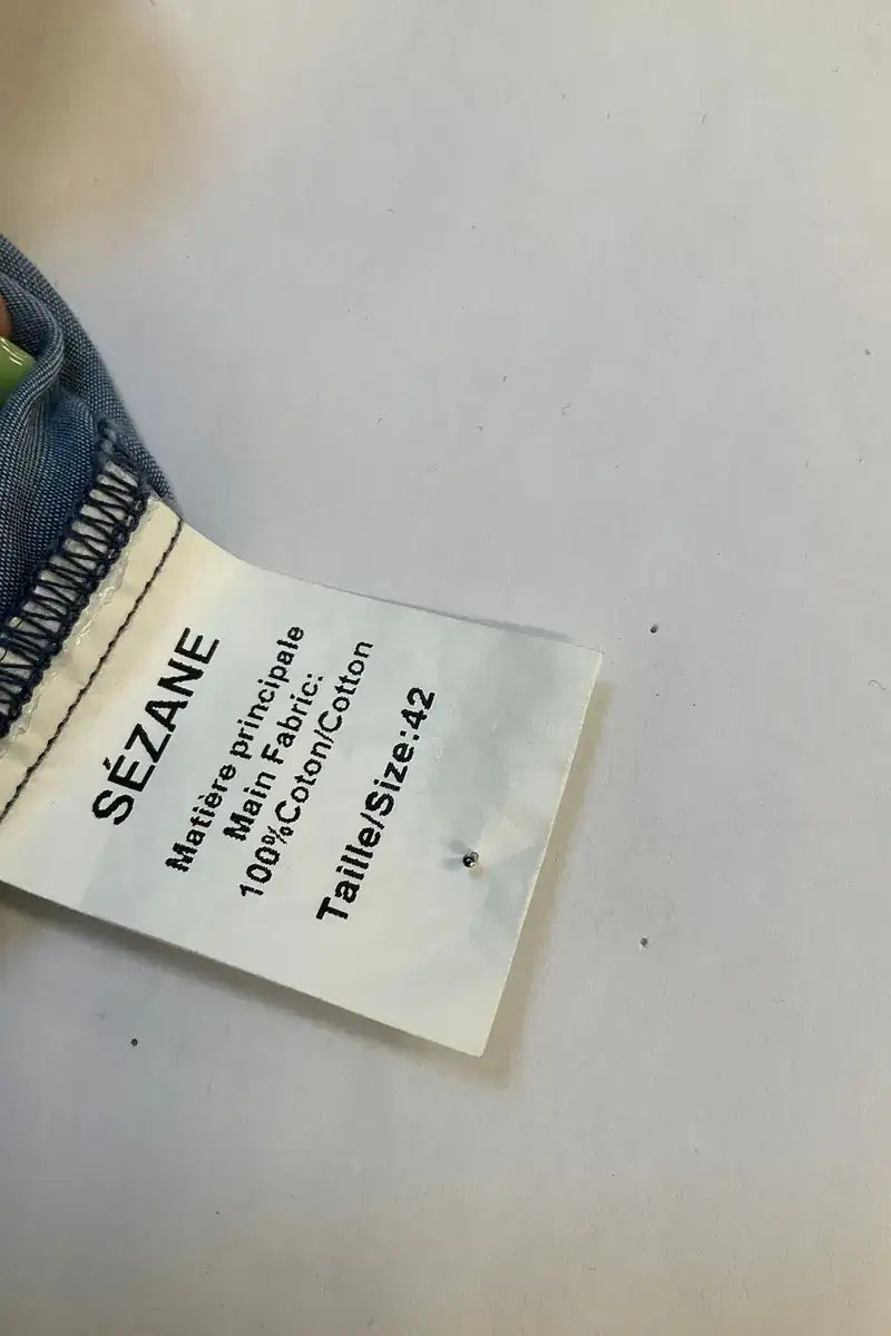 Chemise Sézane Bleu en Coton