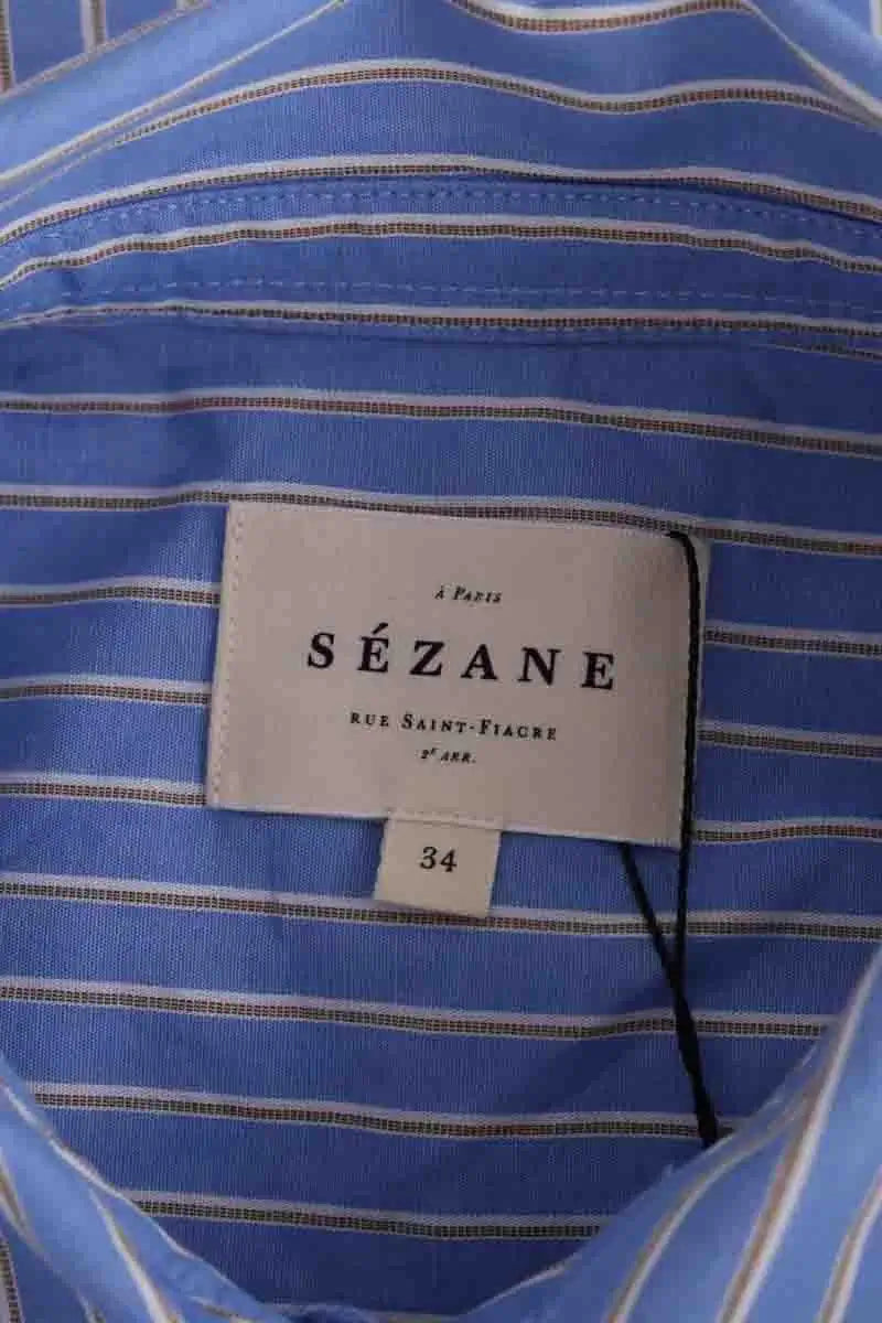 Chemise Sézane Bleu en Coton