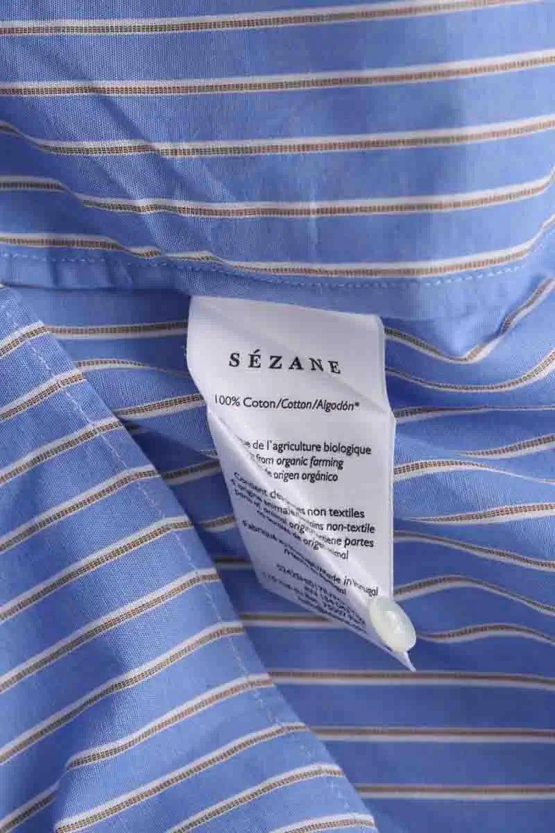 Chemise Sézane Bleu en Coton