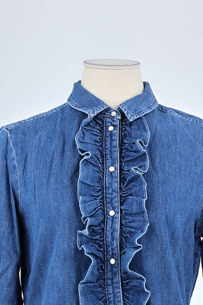 Chemise Sézane Bleu en Coton