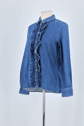 Chemise Sézane Bleu en Coton
