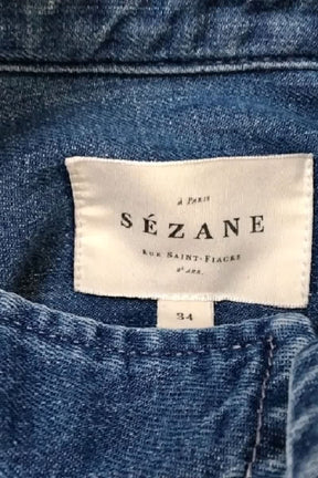Chemise Sézane Bleu en Coton